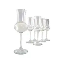 Bormioli Rocco - Riserva Grappa Glass Set of 6, 2.75 oz Crystal Tulip Bowl - Clear