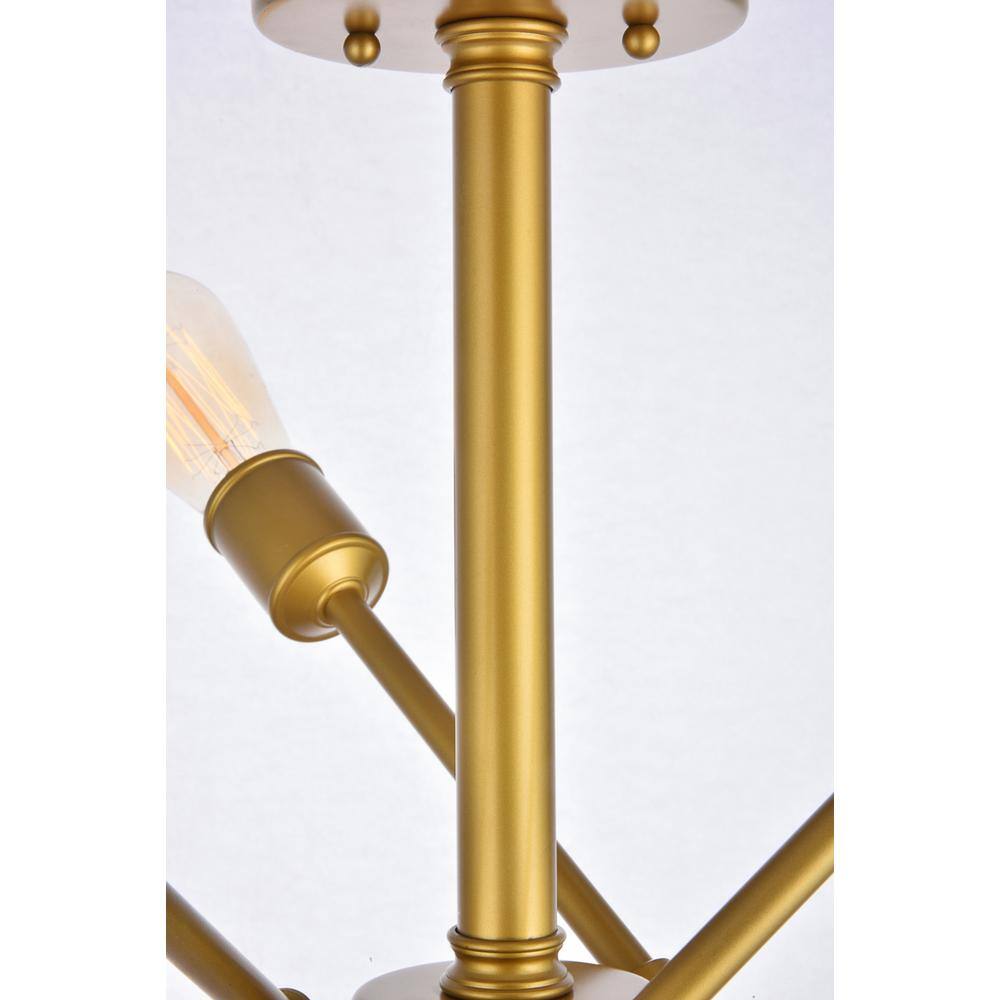 Left. Living District - Axel 6 Lights Brass Flush Mount - Brass.
