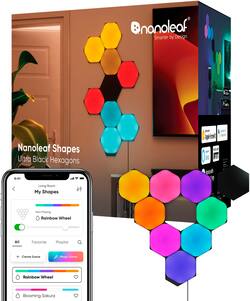 Nanoleaf Shapes Ultra Black Hexagons Smarter Kit (9 Panels Nanoleaf Shapes Ultra Black Hexagons Smarter Kit (9 Panels
