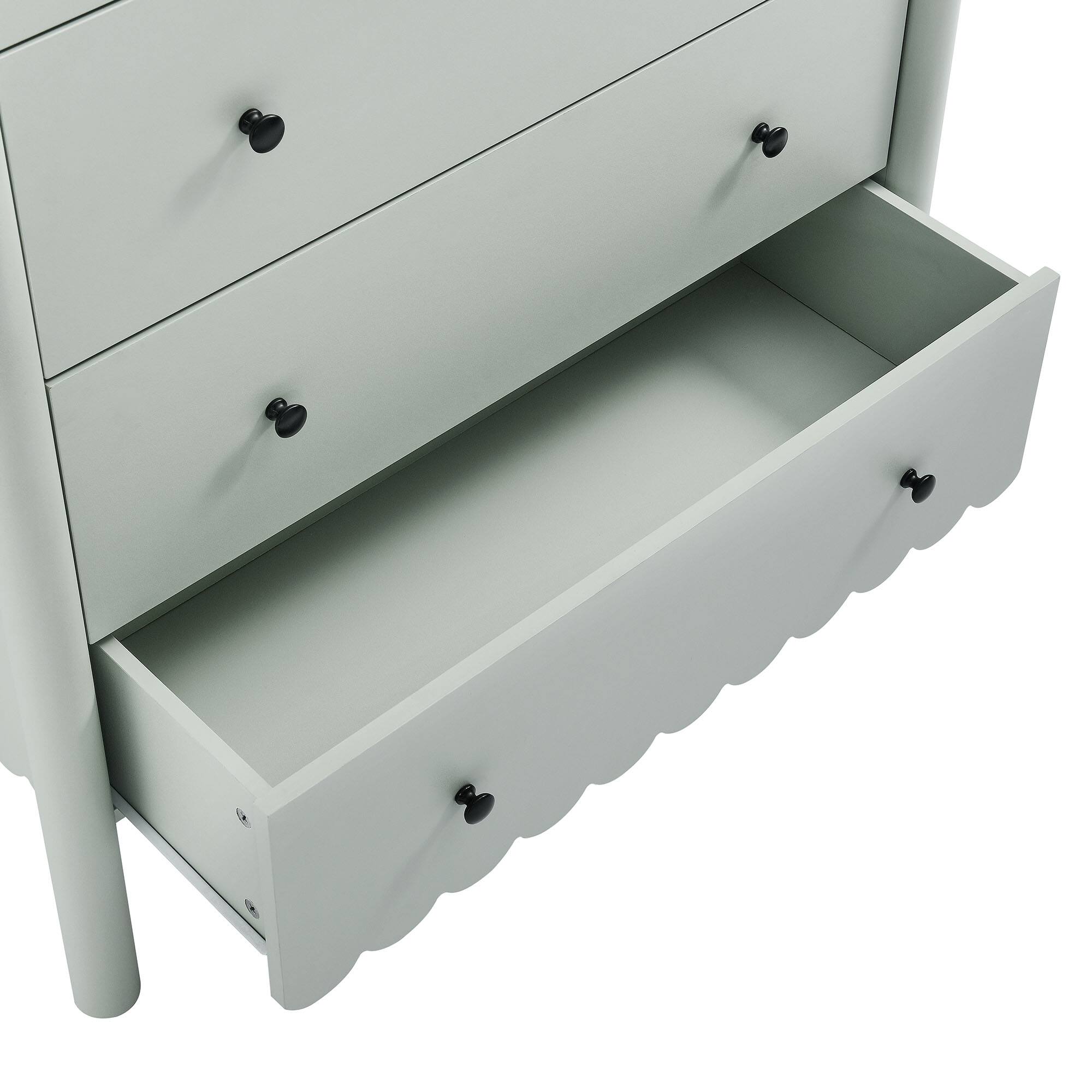 Alt View 4. Modway - Emmeline Scalloped 5-Drawer Chest by Modway - Sage.
