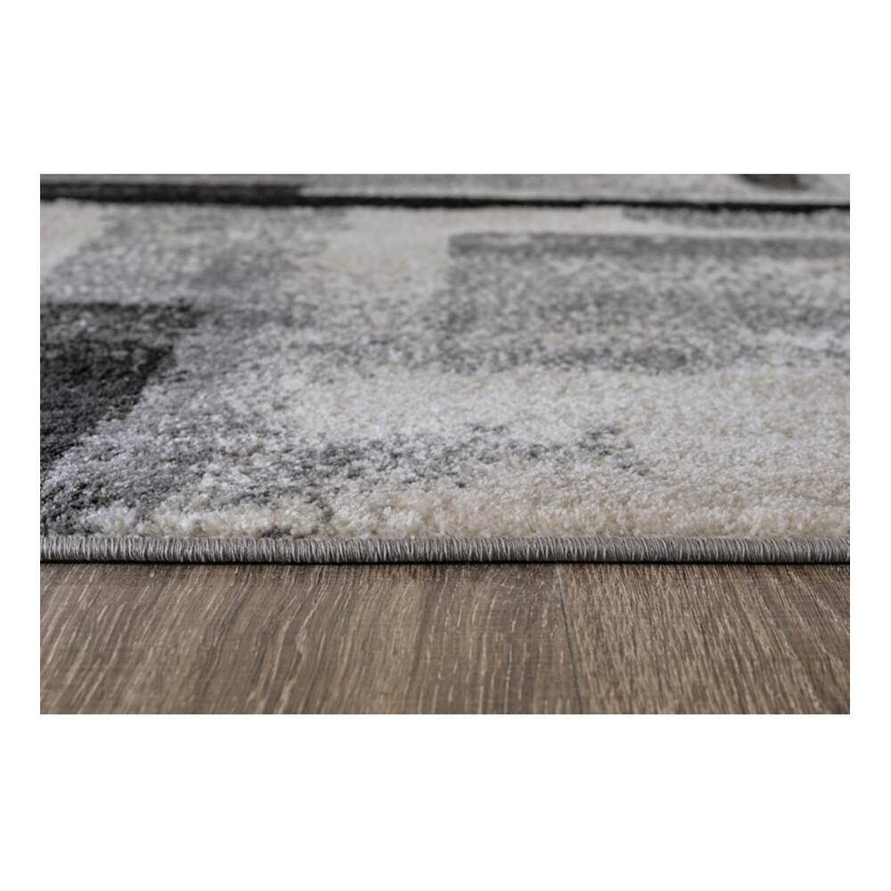Left. Ashly - Brycebourne Gray Color Medium Rug - (5 ft x 7.99 ft) - Grey.