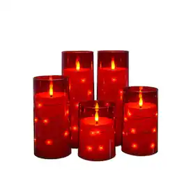 Stock Preferred - 5-Piece LED Flameless Candles with Remote Timer – Battery Operated Holiday Decor Set