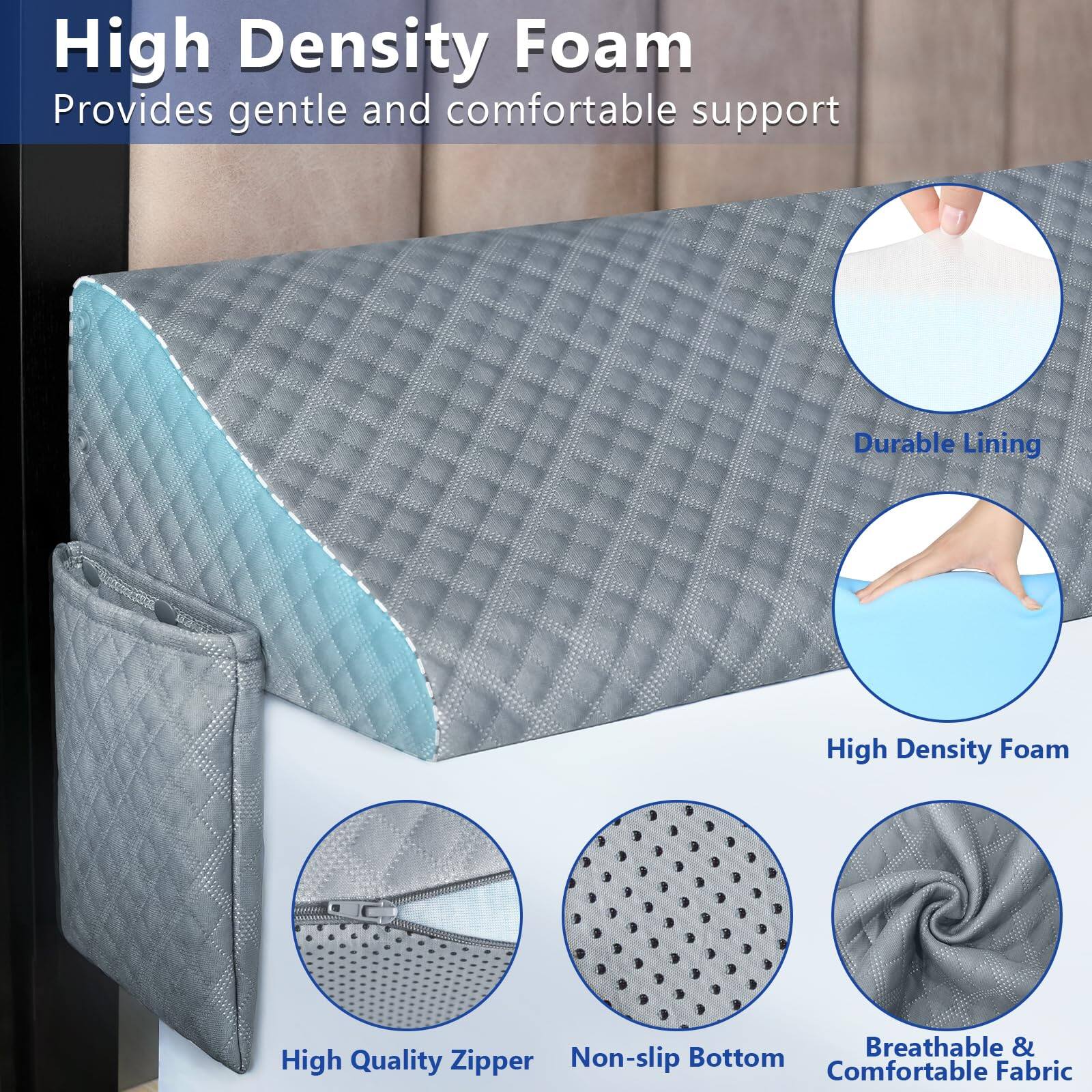 High Density Foam  
Provides gentle and comfortable support

- Durable Lining
- High Density Foam
- High Quality Zipper
- Non-slip Bottom
- Breathable & Comfortable Fabric