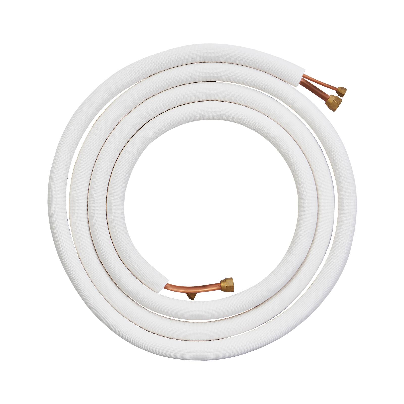 Alt View 5. VEVOR - 16FT Mini Split Line Set, 1/4" & 1/2" O.D Copper Pipes Tubing and Triple-Layer Insulation - White.