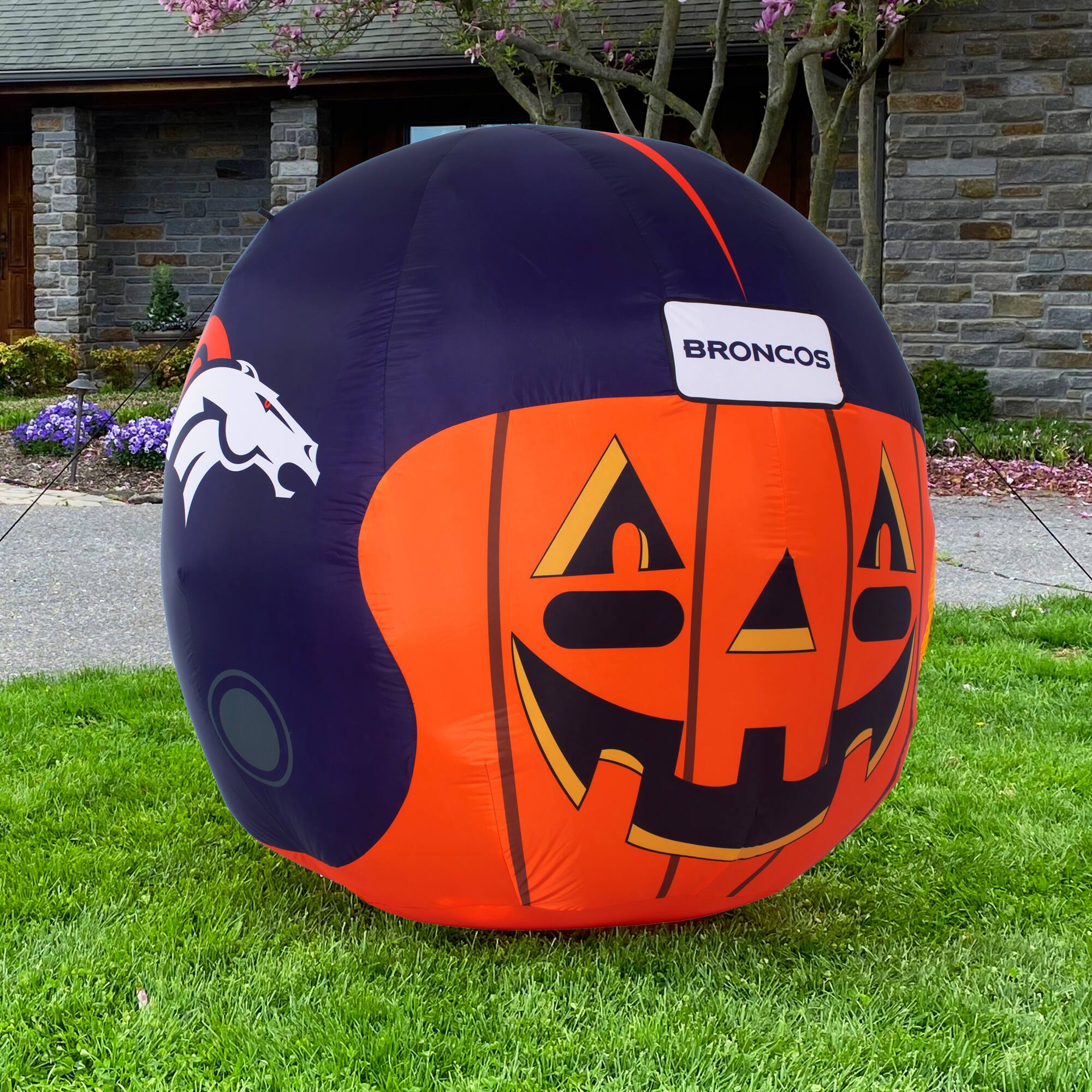 Alt View 3. Sporticulture - 4' Inflatable Jack-O'-Helmet - Multicolor.