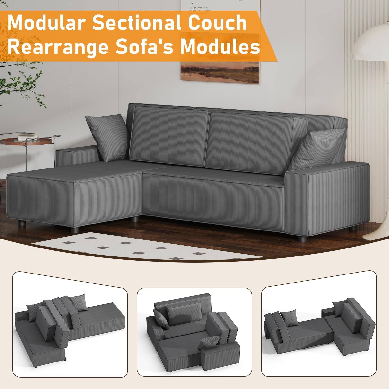 Modular Sectional Couch Rearrange Sofa's Modules