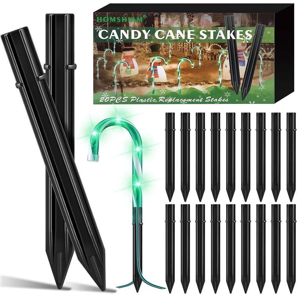 HOMSHIAM CANDY CANE STAKES  
20PCS Plastic Replacement Stakes