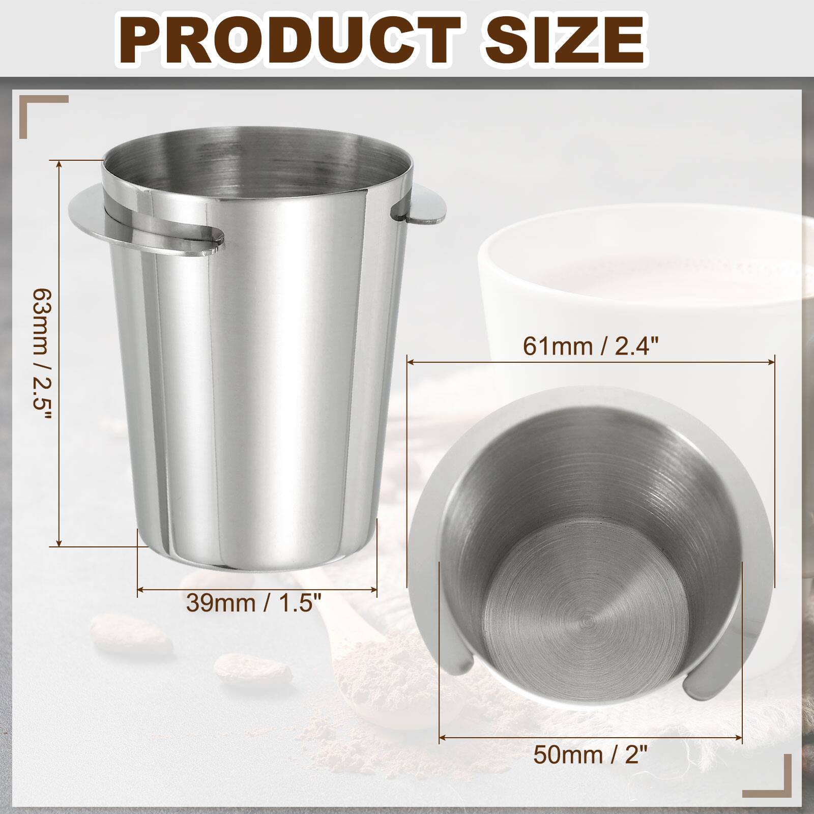 PRODUCT SIZE

63mm / 2.5"  
61mm / 2.4"  
39mm / 1.5"  
50mm / 2"
