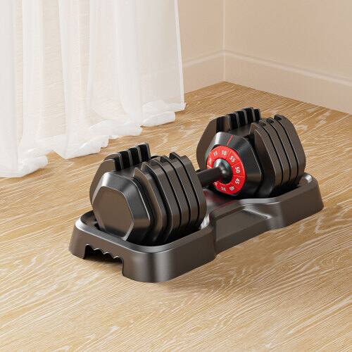 Alt View 5. Aukfa - Adjustable Dumbbell Set - 10-in-1 Free Weights, 55LB Capacity, 10 Gears Fast Adjustment, Home Gym - Black.
