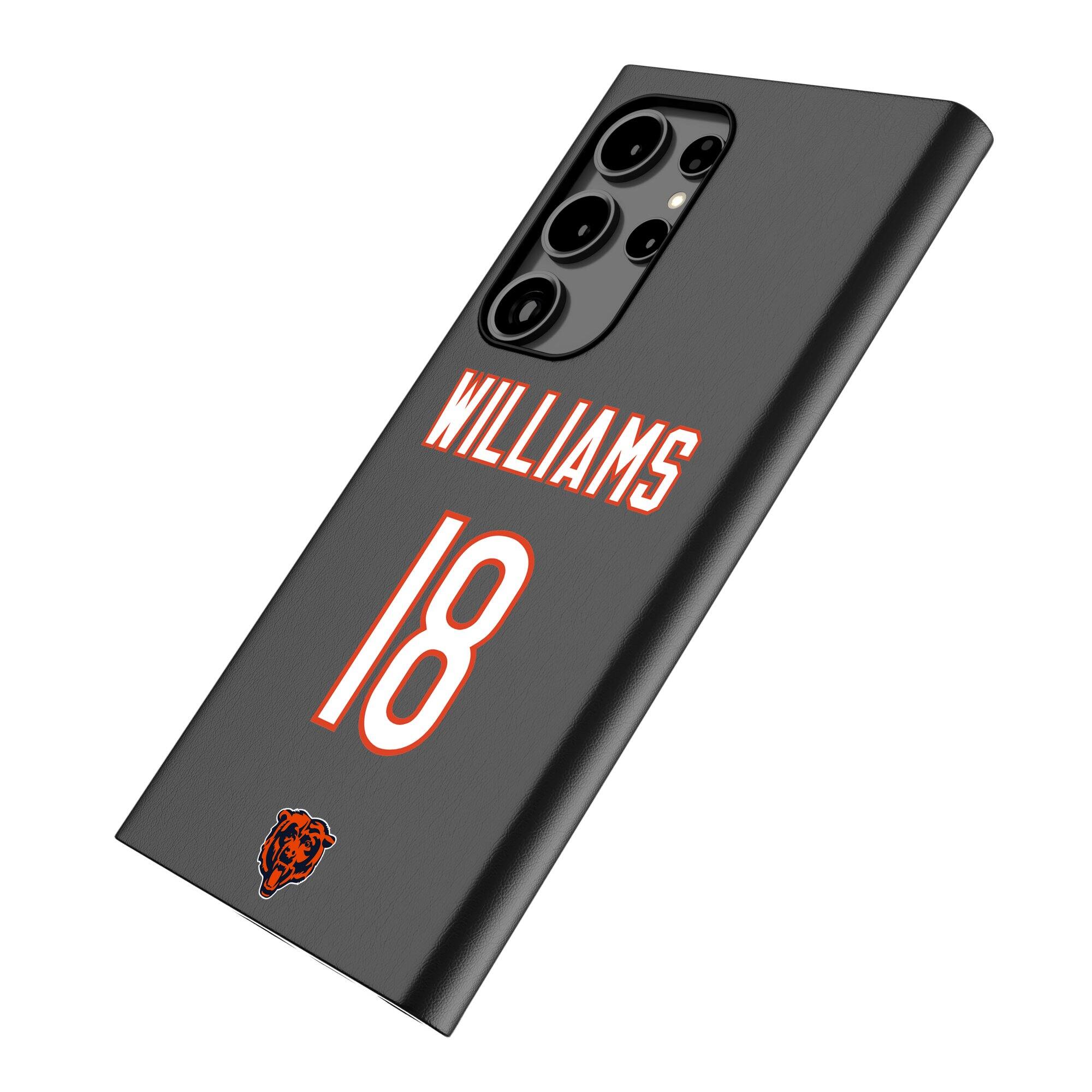 Alt View 1. Keyscaper - Caleb Williams Black Chicago Bears Galaxy Magnetic Bump Case - S24 - Black.