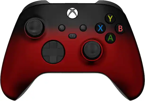 Front. Custom Controllerzz - Custom Wireless Controller for Xbox Series X|S, Xbox One, & PC - Red & Black Fade.
