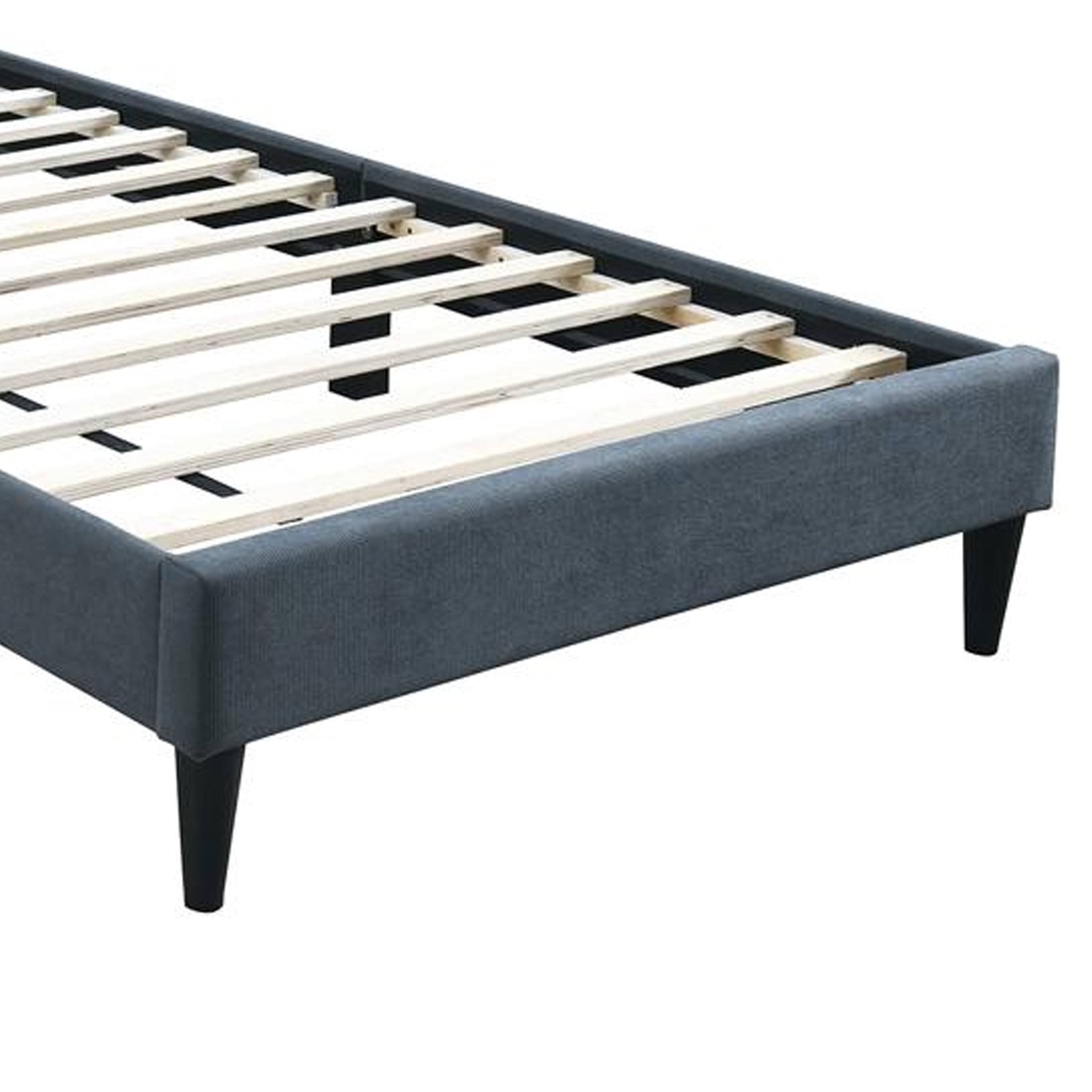 Back. Manhattan Lane - Lilian Full Bed, Soft Biscuit Tufted Charcoal Gray Linen Upholstery - Charcoal Gray, Black.