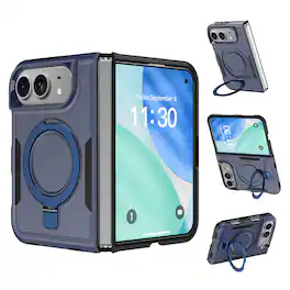 Dteck - For Apple iPhone Duo Rugged Phone Case,Compatible With Magsafe,Dual-layer Hard PC+TPU Non-slip Ring Kickstand Cover - Darkgreen