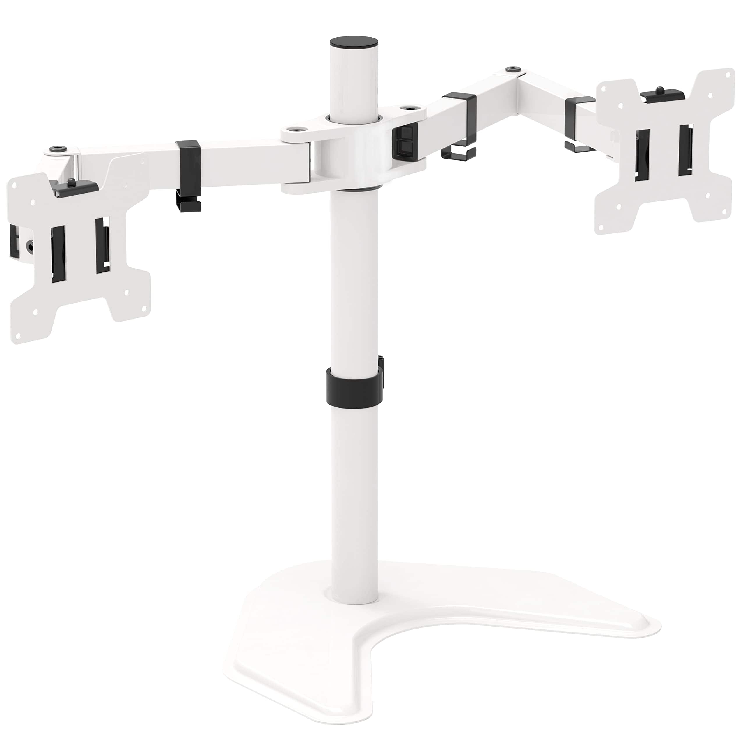ThinkLink Electronic - Dual Monitor Stand Desk Stands Monitors Mount Fits Free Standing Full Motion Arm mf002 High Quality - White Dual Arms