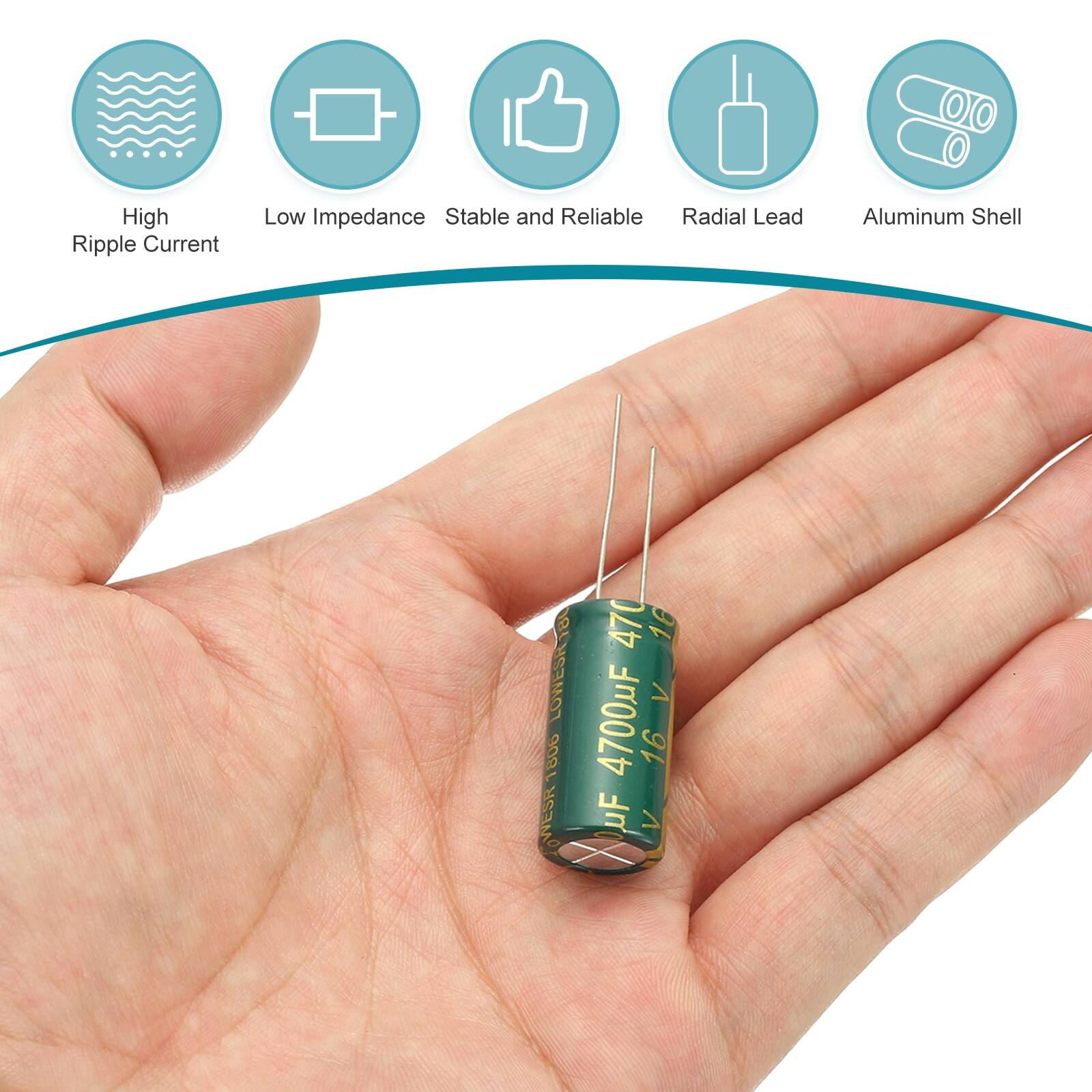 Unique Bargains 4700uF 16V 13x25mm Electrolytic Capacitor, High
