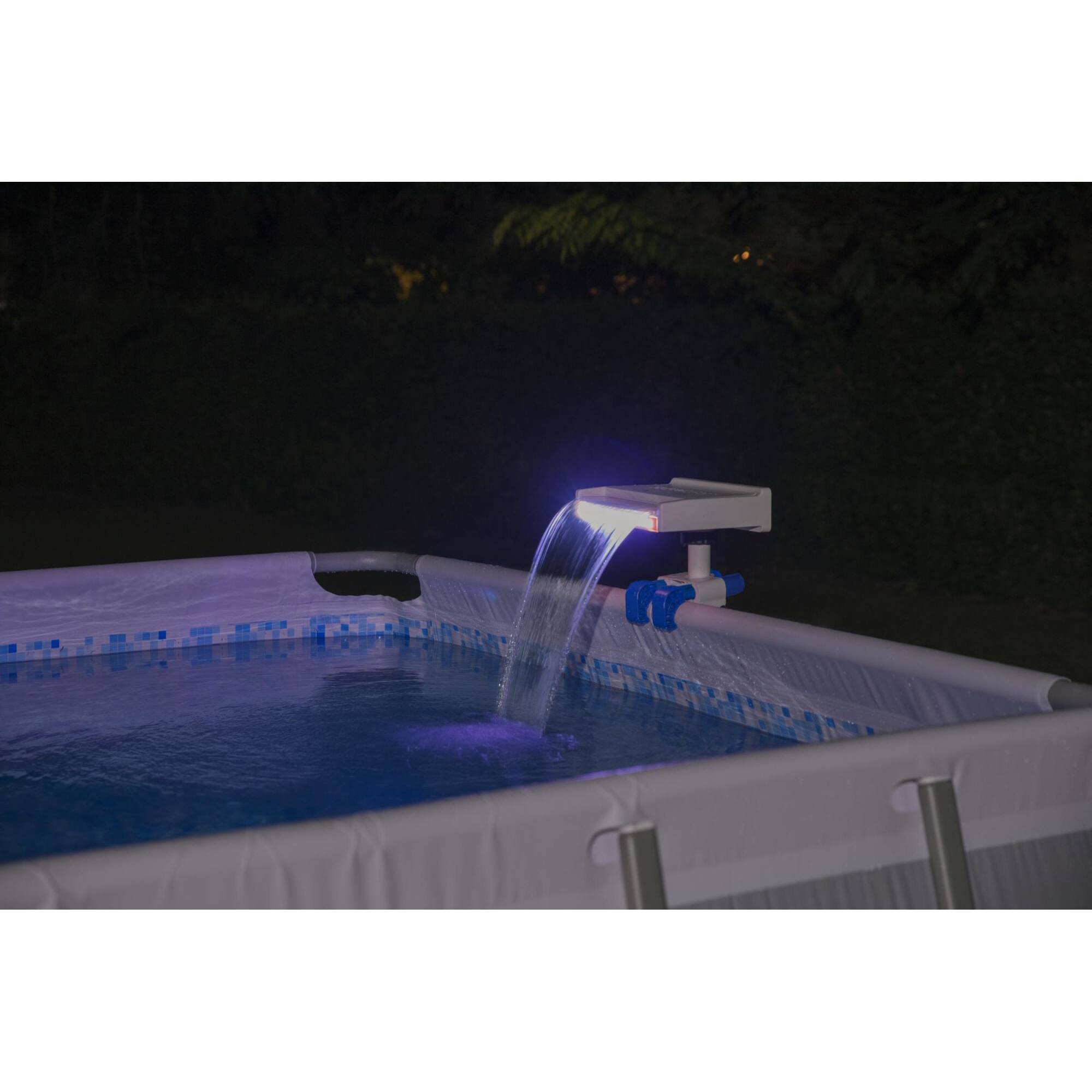 Alt View 3. Bestway - Bestway Above Ground Swimming Pool 7 Colored LED Relaxing Waterfall Cascade - White.
