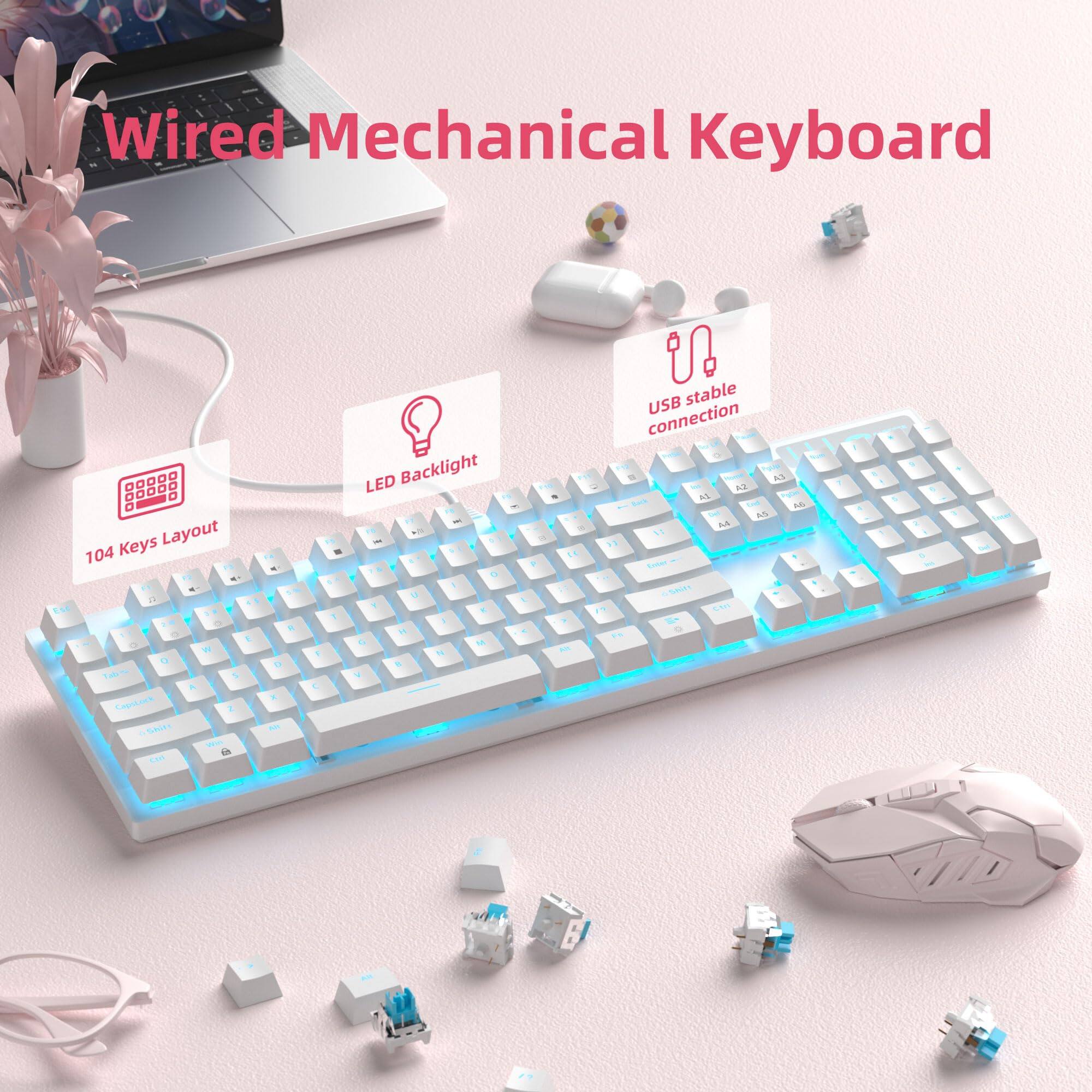 Wired Mechanical Keyboard

104 Keys Layout

LED Backlight

USB stable connection