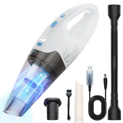 Front. Teendow - Teendow - Cordless Handheld Vacuum, 6000Pa Portable Rechargeable Car Vacuum Cleaner - Blue.
