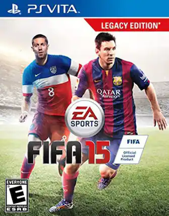 PSVITA
LEGACY EDITION
EA SPORTS
FIFA 15
Official Licensed Product
QATAR AIRWAYS
EVERYONE
E
CONTENT RATED BY ESRB - E (Everyone)