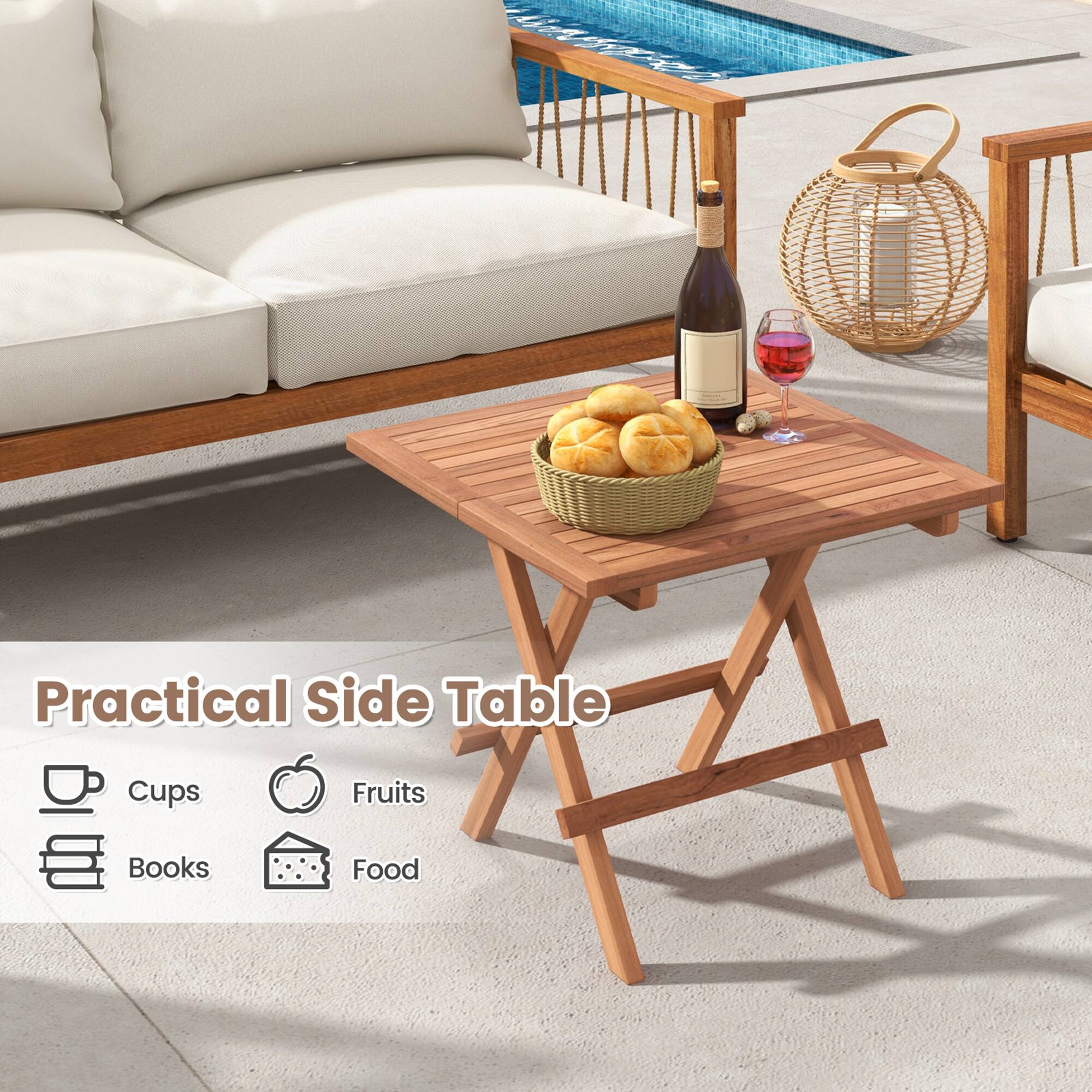 Practical Side Table

- Cups
- Fruits
- Books
- Food