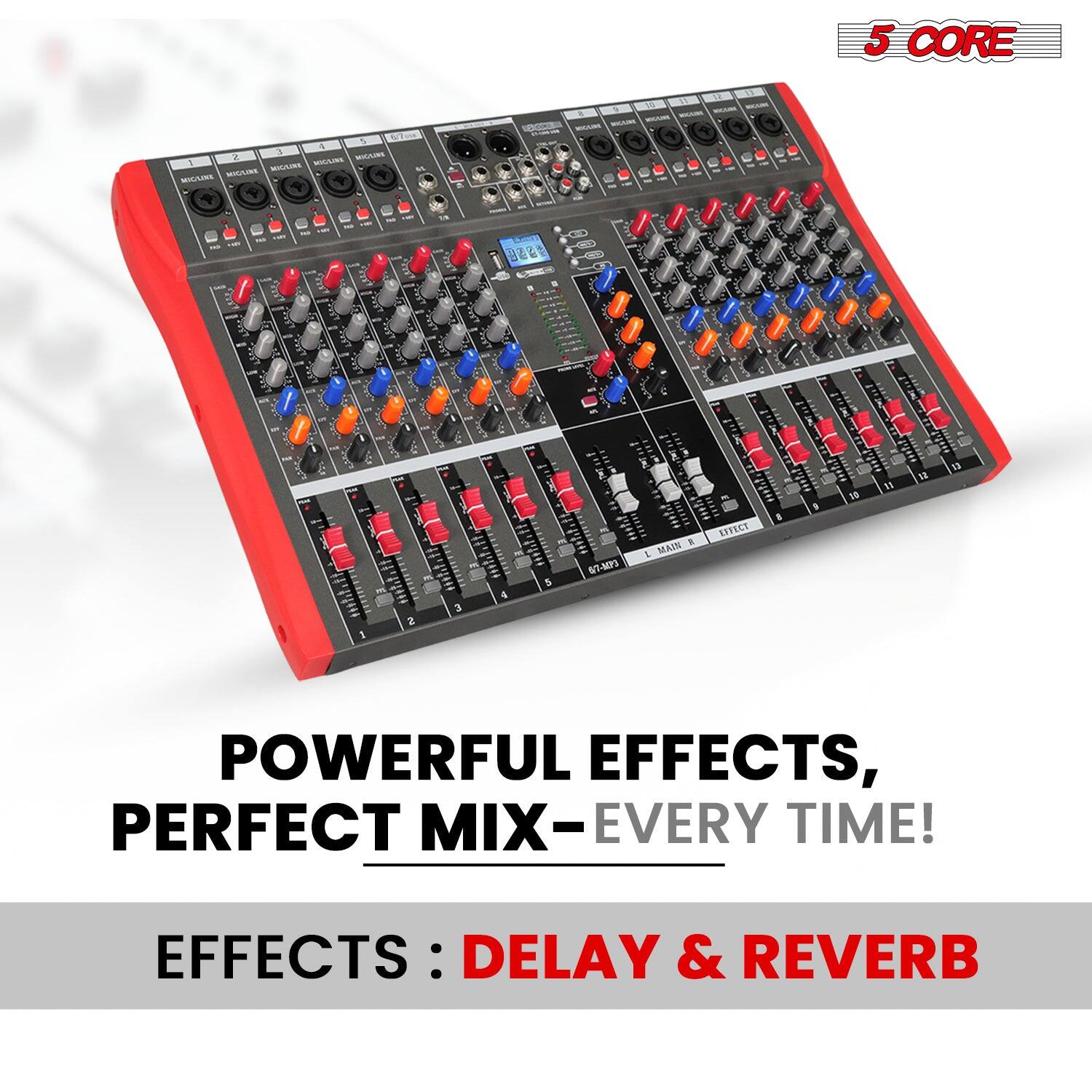 5 CORE

POWERFUL EFFECTS, PERFECT MIX - EVERY TIME!

EFFECTS: DELAY & REVERB