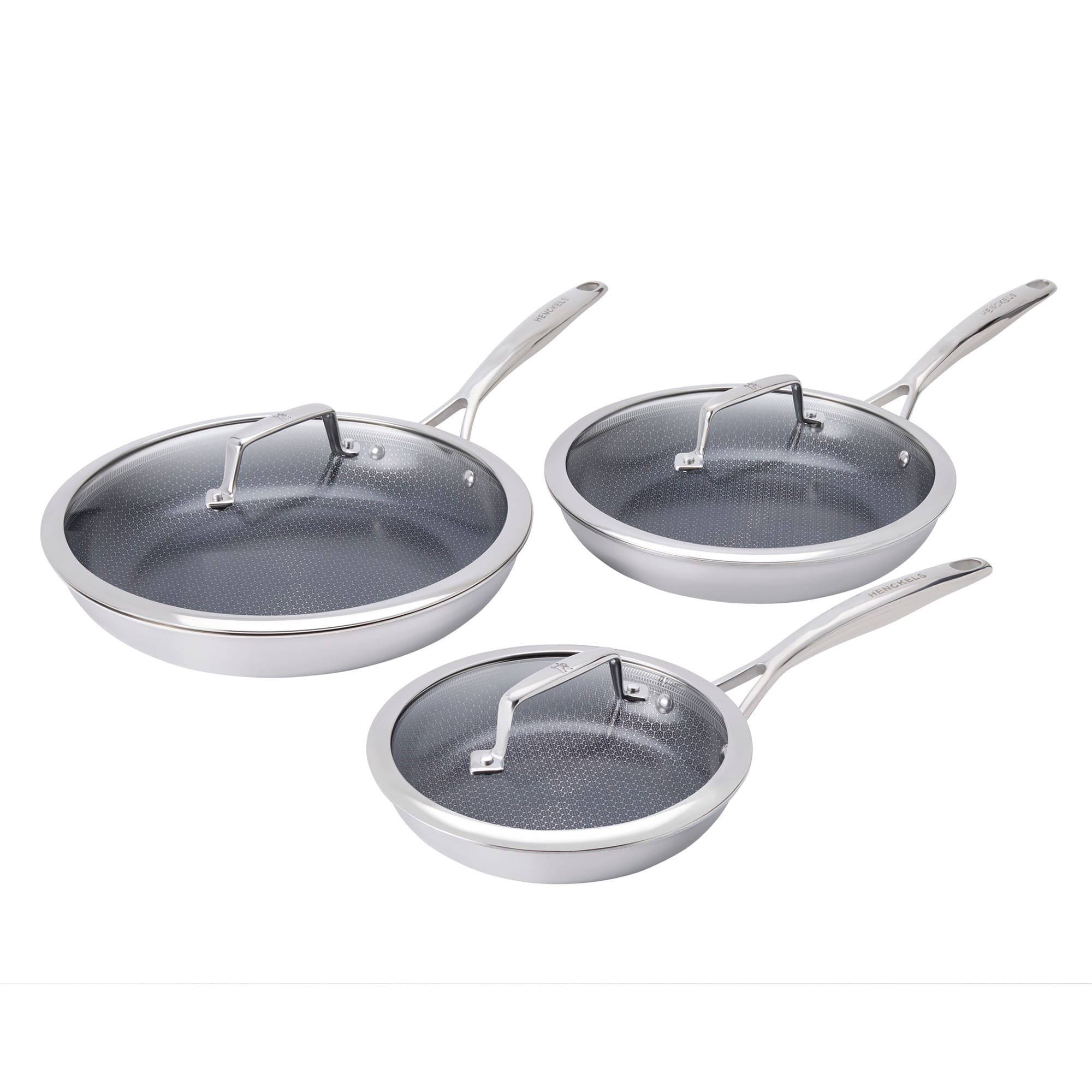 Henckels - Paradigm Ceramic 6-pc Dual Performance Fry Pan Set - Stainless Steel