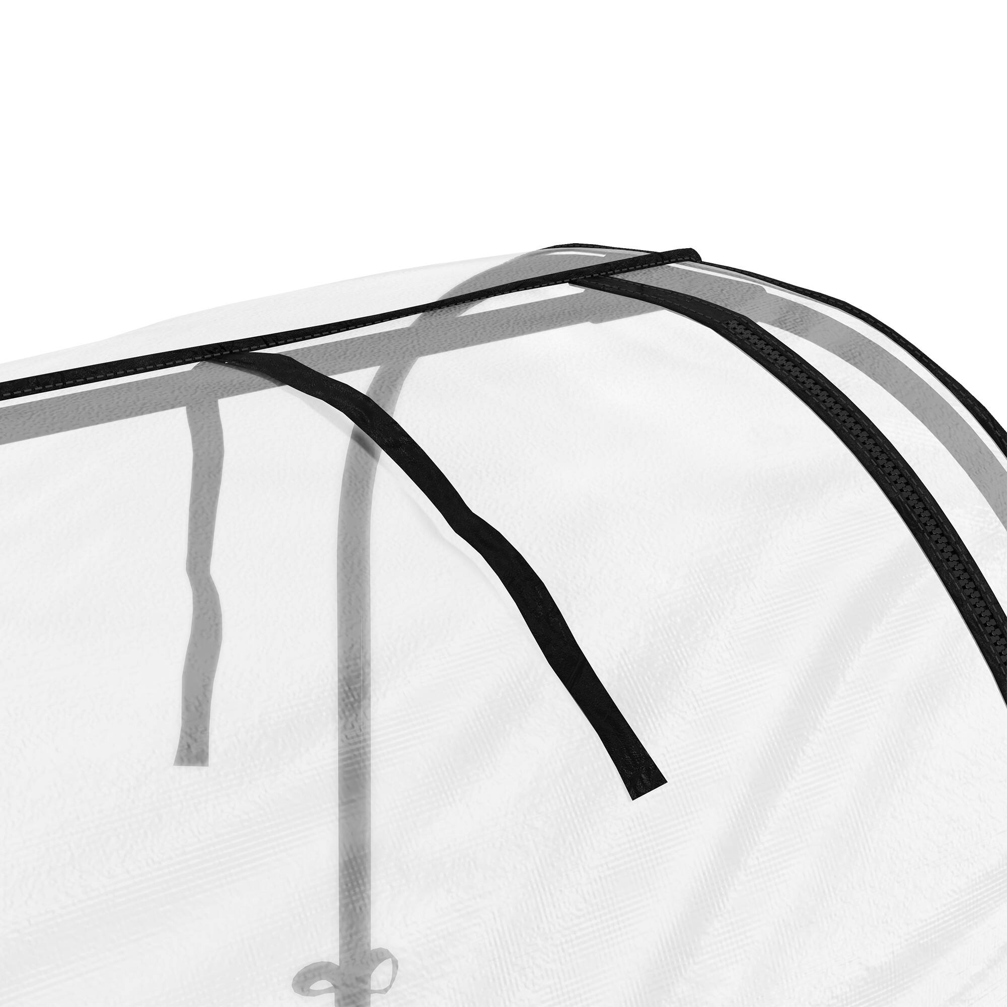 Alt View 7. Outsunny - Raised Garden Bed with Cover and Storage Shelf, Rectangular Metal Elevated Planter Box with Legs and Bed Liner - Black.