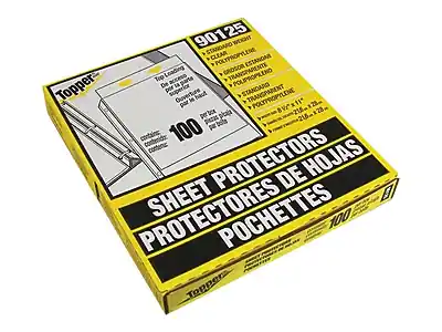 90125
STANDARD WEIGHT
CLEAR POLYPROPYLENE
ESTANDAR
POLIPROPILENO
Loading
EROSION
To access
Topper
por superlor
Duvet
Topper
STANDARD
POLYPROPYLENE
XII*
8 215
128m
pinzas picaja
PROTECTORS DE HOJAS
SHEET PROTECTORS
POCHETTES
100