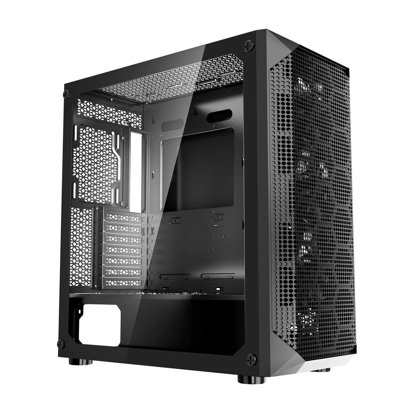 Glintex - PC Gaming Case Full-Tower Computer Case Airflow Magnetic Dust Filter 3x140mm PWM Fans ATX E-ATX M-ATX ITX 410mm GPU - GTEX487225