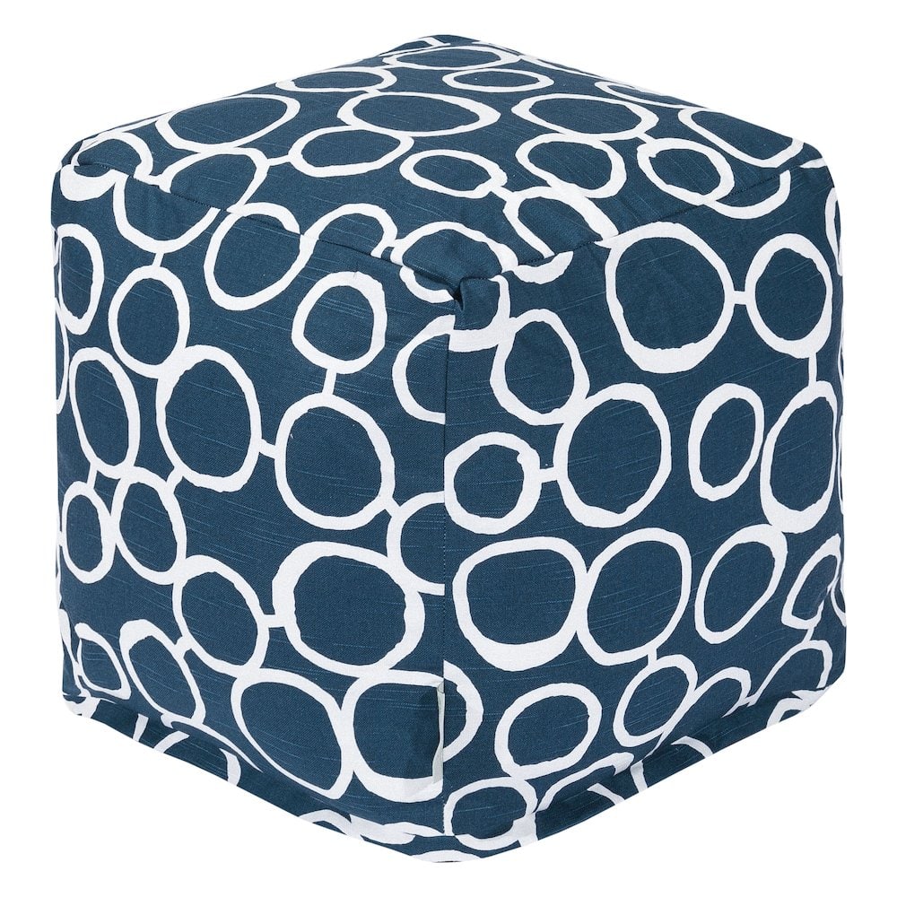 Majestic Home - Cube Pouf Fusion Navy - Blue