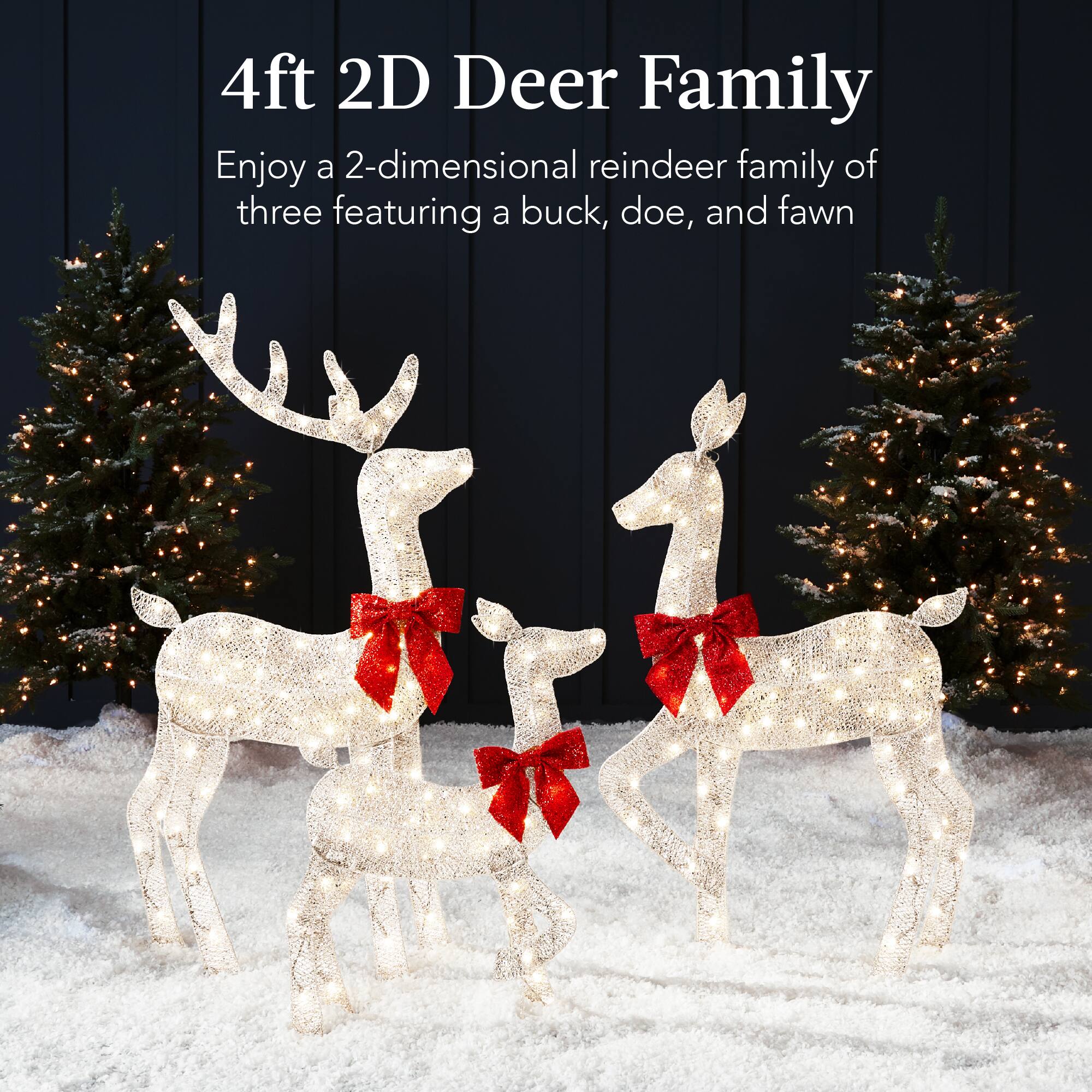 4ft 2D Deer Family

Enjoy a 2-dimensional reindeer family of three featuring a buck, doe, and fawn
