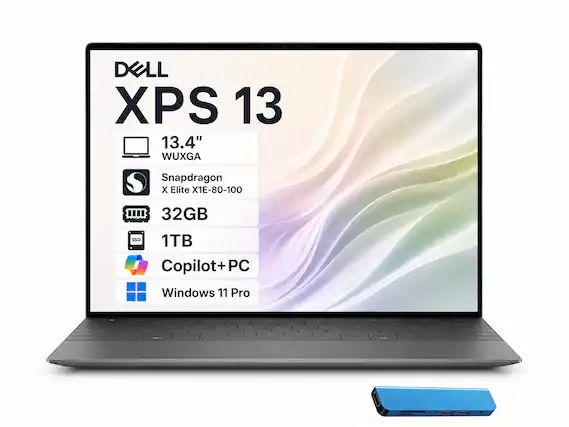 DELL XPS 13 13.4" WUXGA
Snapdragon X Elite X1E-80-100
32GB SSD 1TB Copilot+ PC Windows 11 Pro