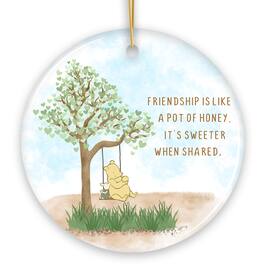 OrnamentallyYou - Friendship is Like a Honey Pot Sweeter When Shared Ornament Heartwarming Cute Bear Gift Circle - Multi-colored