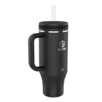 Takeya - 40-oz. Straw Tumbler with Handle - Onyx - Angle_Zoom