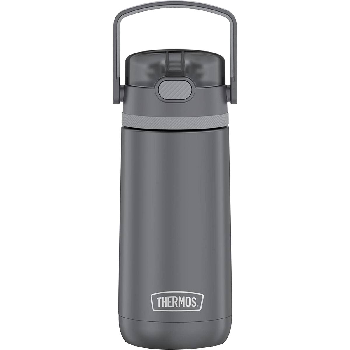 Front. Thermos - Thermos Kids 14 oz. Funtainer Insulated Stainless Steel Water Bottle - Gray - Gray.