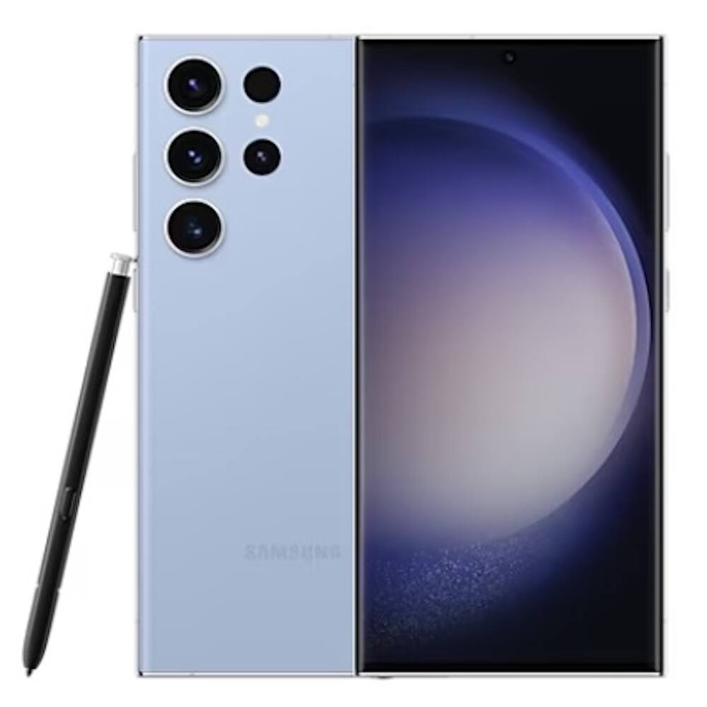 Front. Samsung - Samsung Galaxy S23 Ultra 1TB S918U Unlocked - Sky Blue.