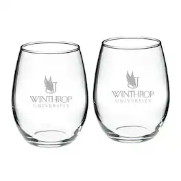 Jardine - Winthrop Eagles 21oz. Two-Piece Stemless Wine Glass Set - Multicolor