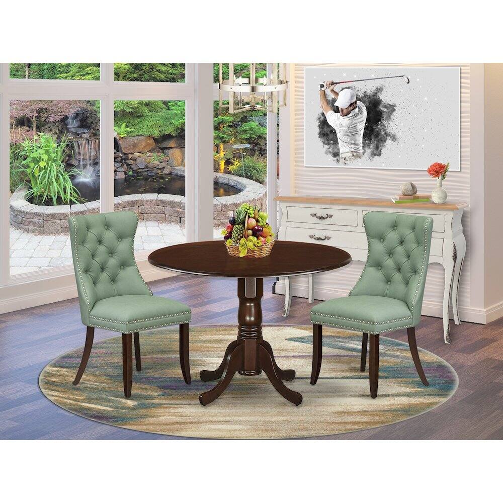 Alt View 8. East West Furniture - 3 Piece Dining Table Set - Red.