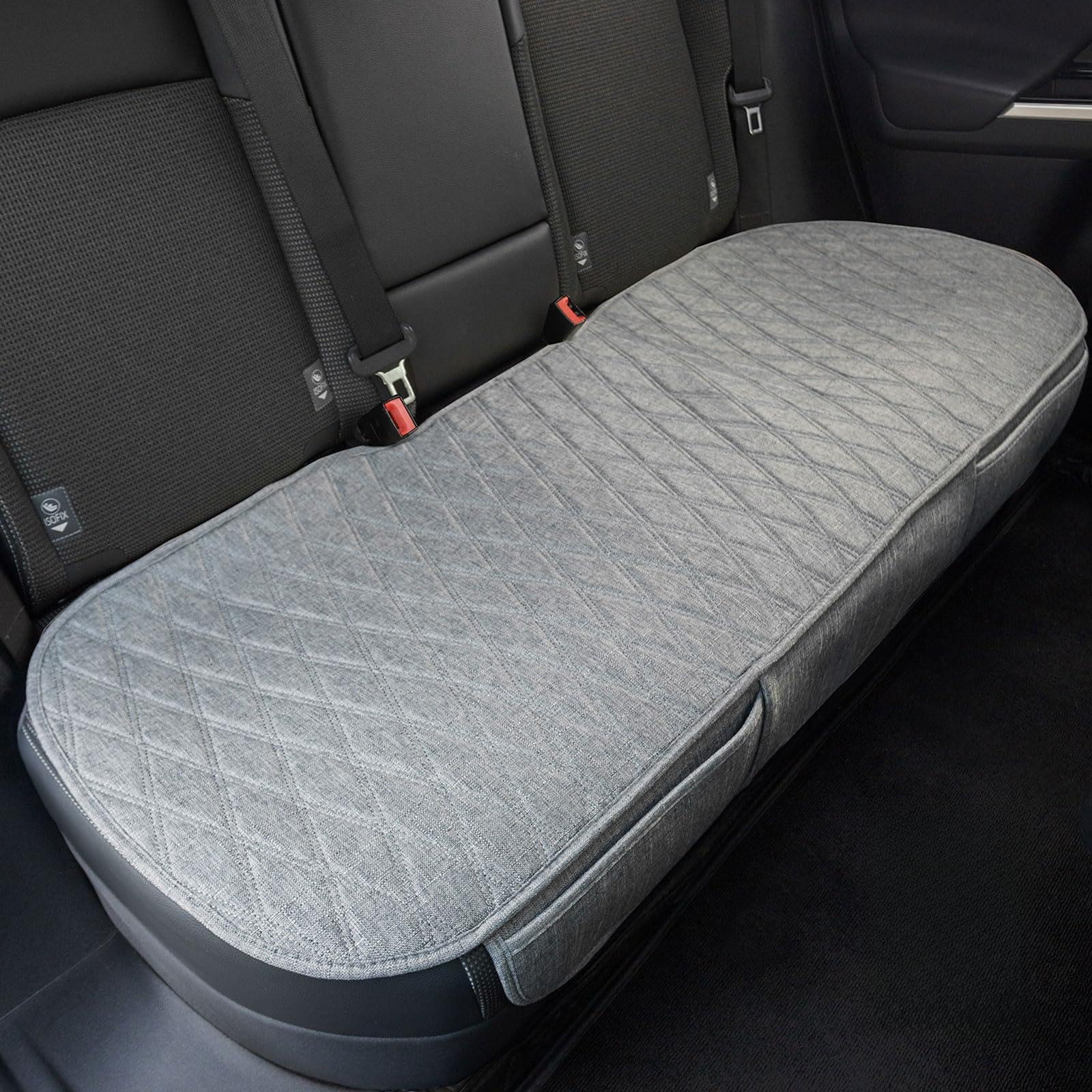 Front. Reds Spade - Universal Faux Linen Rear Car Seat Cover Size M Bench Seats Protector For Cars Truck Suv Bottom Auto - Purple and Black.