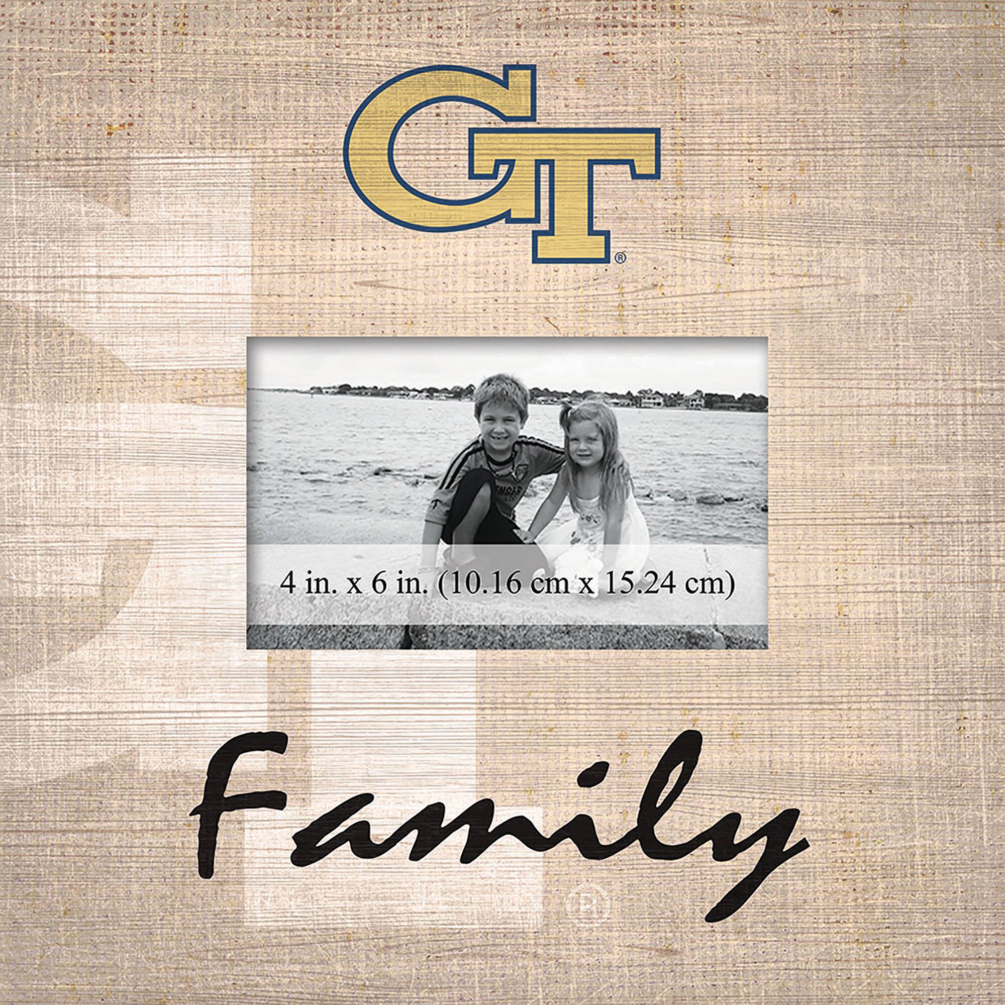 Georgia Tech Yellow Jackets 10'' x 10'' Burlap Pattern Frame