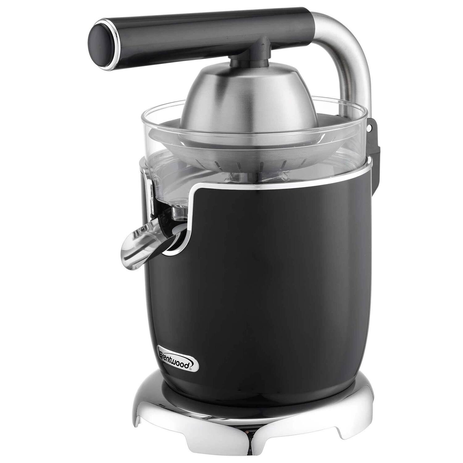 Front. Brentwood - Brentwood J-28bk 200-watt 1-speed Electric Citrus Juicer With 2 Cones And Stainless Steel Lever (black) - black.