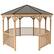 Front. Yardistry - 12' Meridian Octagon Gazebo - Brown.