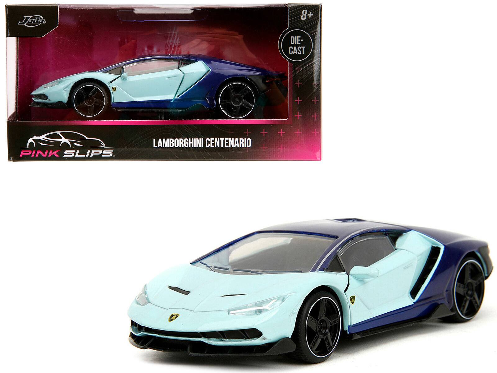 Lamborghini Centenario "Pink Slips" Series 1/32 Diecast Model Car by Jada - Light Blue And Purple