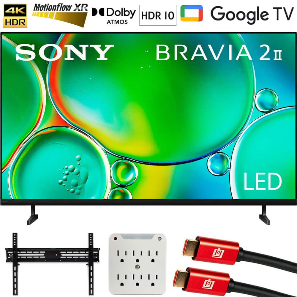 Sony - BRAVIA 2 II 50 inch 4K HDR Smart LED Google TV (2025) w/ Accessories Bundle