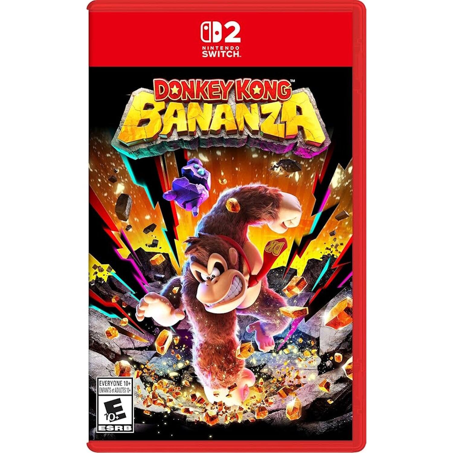 0D2  
Nintendo Switch  
Donkey Kong Bananza  
Everyone 10+  
Enfants à partir de 10 ans  
ESRB - E10+ (Everyone 10+)