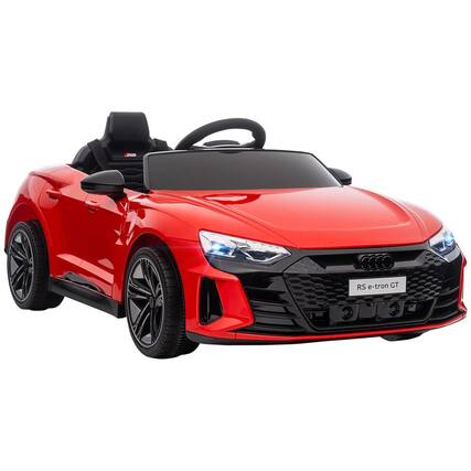 Front. BreeBe - Aosom Kids Ride on Car, 12V Licensed Audi RS E-tron GT, Remote Control, Music, Lights, Plastic, 40.5 Inches - Red.