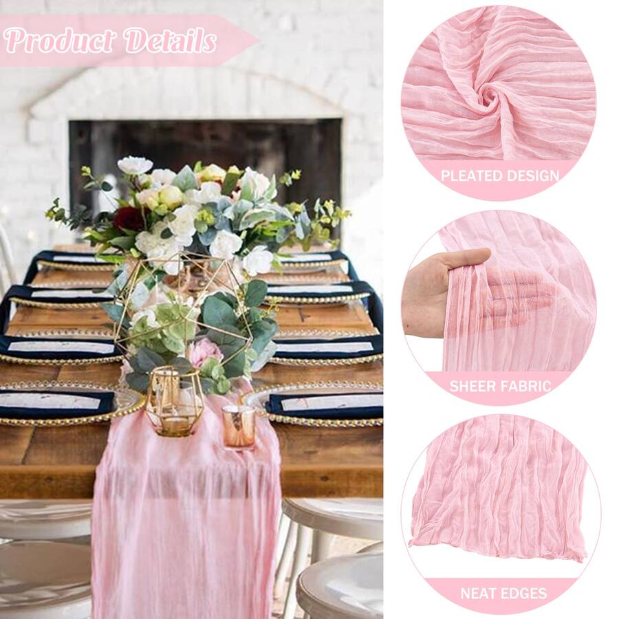 Dapper Styles Cheesecloth Table Runner Boho Gauze Fabric Rustic Sheer ...