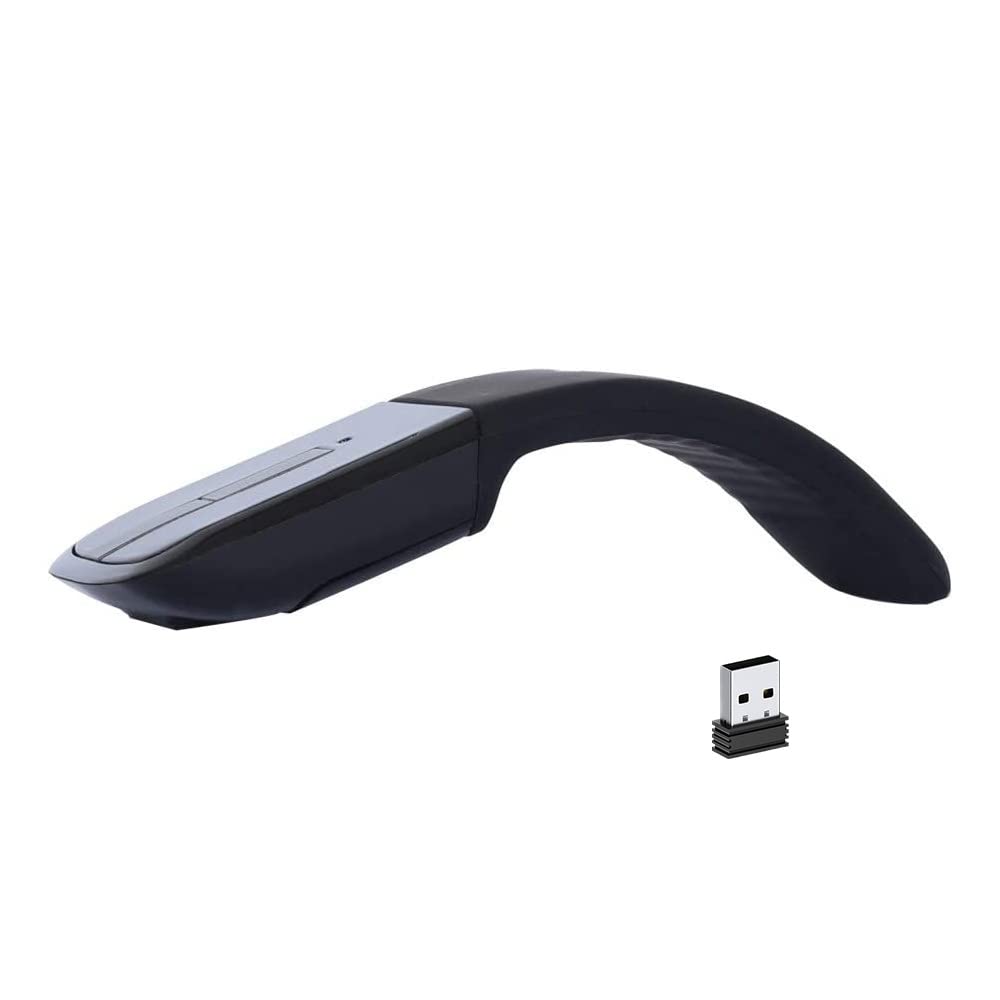 Front. HM 1810 - Arc Mouse Slim Foldable Touch Travel With Receiver Optical Folding Computer Mice Pccomputer - USB-A Wireless.