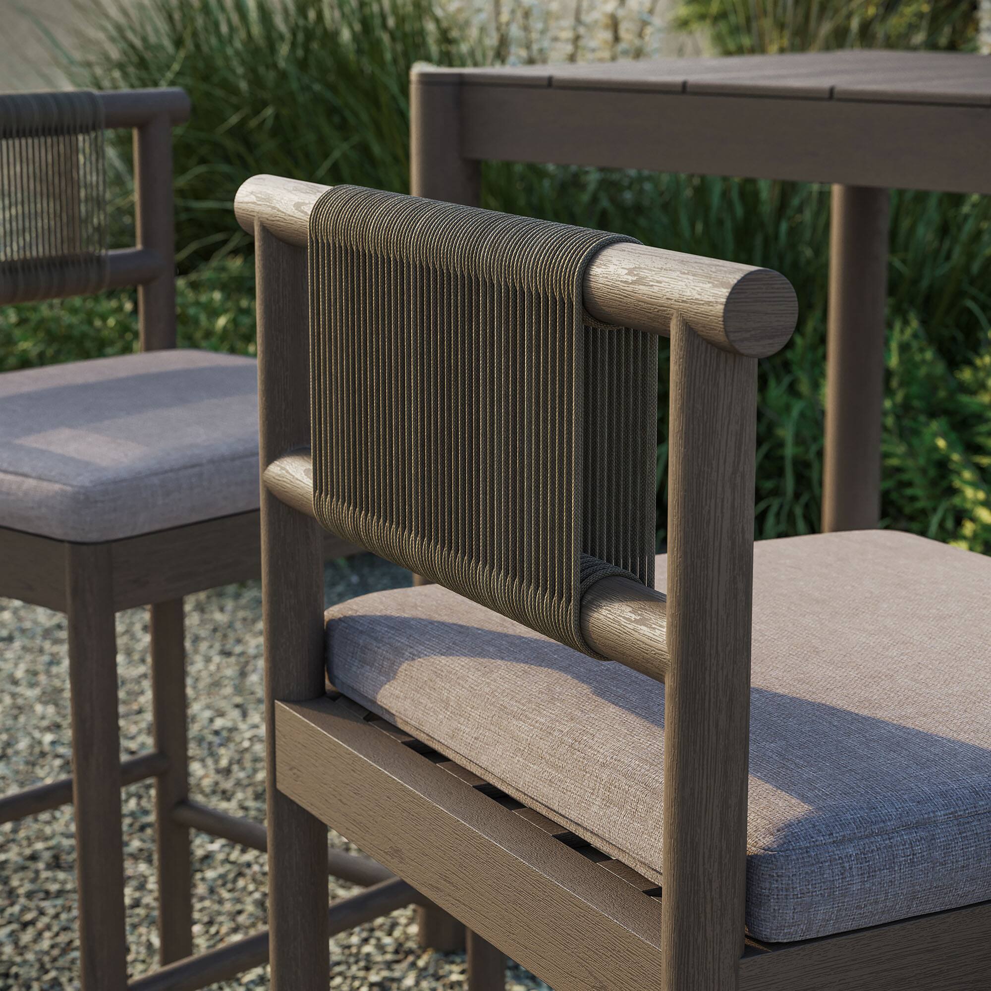 Eleni Outdoor Teak Wood Bar Stools Set of 2 by Modway Weathered Gray ...