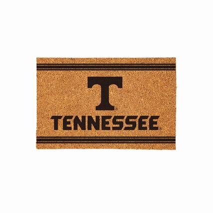 Front. Evergreen Enterprises - Tennessee Volunteers 24" x 36" Outdoor Monochrome Team Logo Coir Mat - Brown.